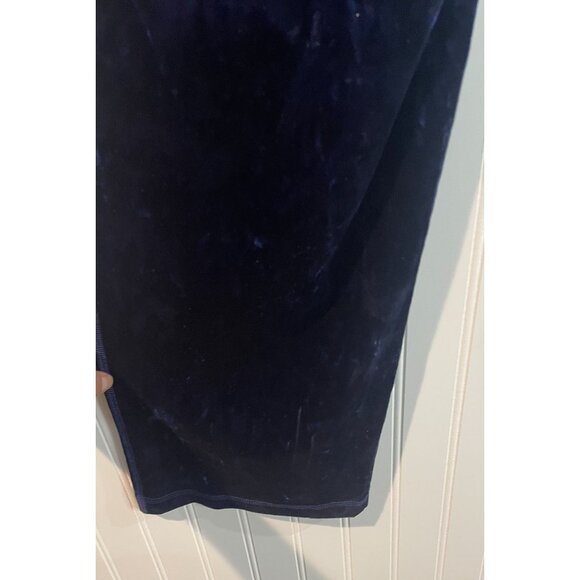 Calvin Klein Navy Crushed Velvet Lounge Pants Large Drawstring Waist - Picture 5 of 12